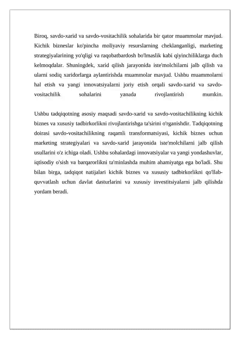 Kichik biznes va savdo-vositachilik 4