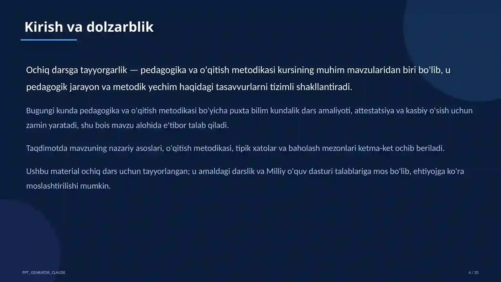 Ochiq darsga tayyorgarlik 4