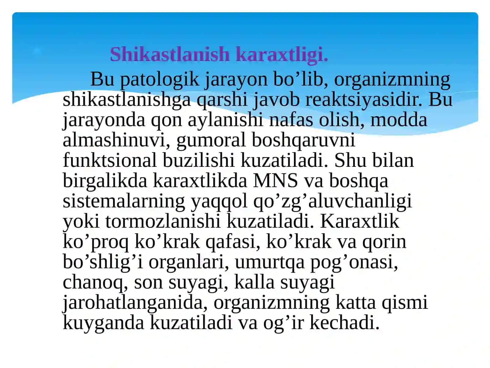 Tibbiy bilim asoslari fanidan tayyorlagan mustaqil ish 4