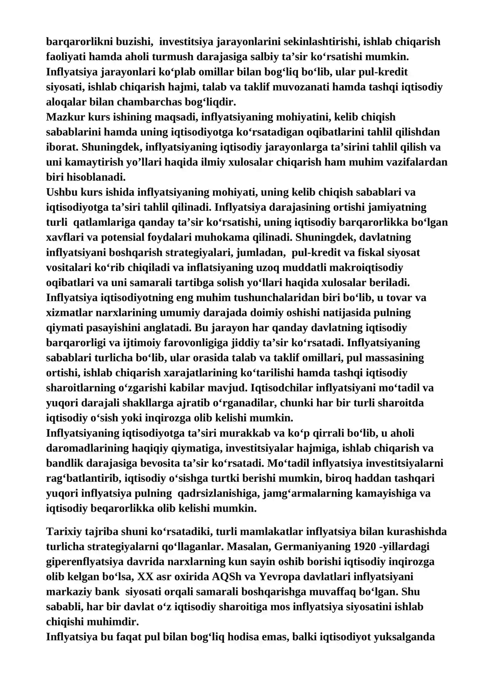 IQTISODIYOT NAZARIYASI 1,2 fanidan Kurs ishi 4