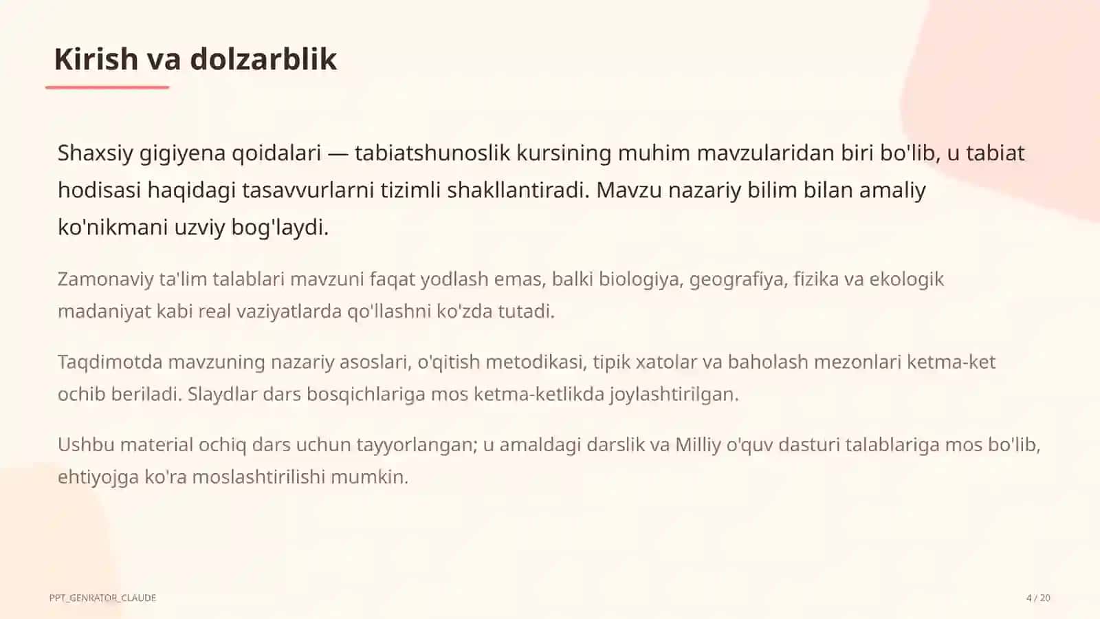 Shaxsiy gigiyena qoidalari (1-sinf) 4