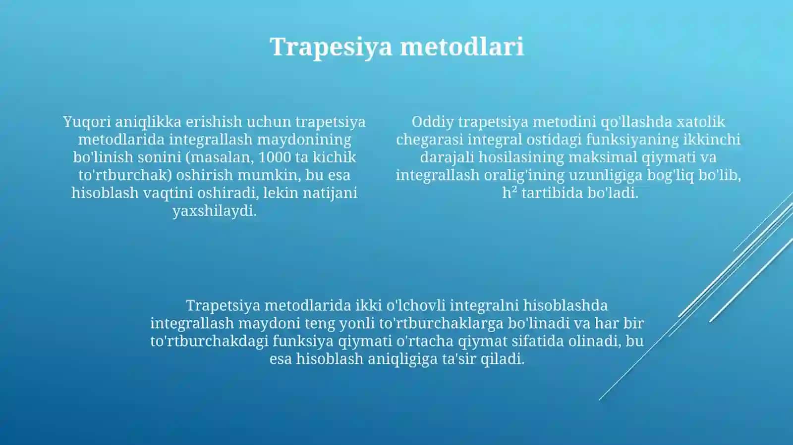 Matematik analiz fanidan ikki karrali integrallarni taqribiy hisoblash 4