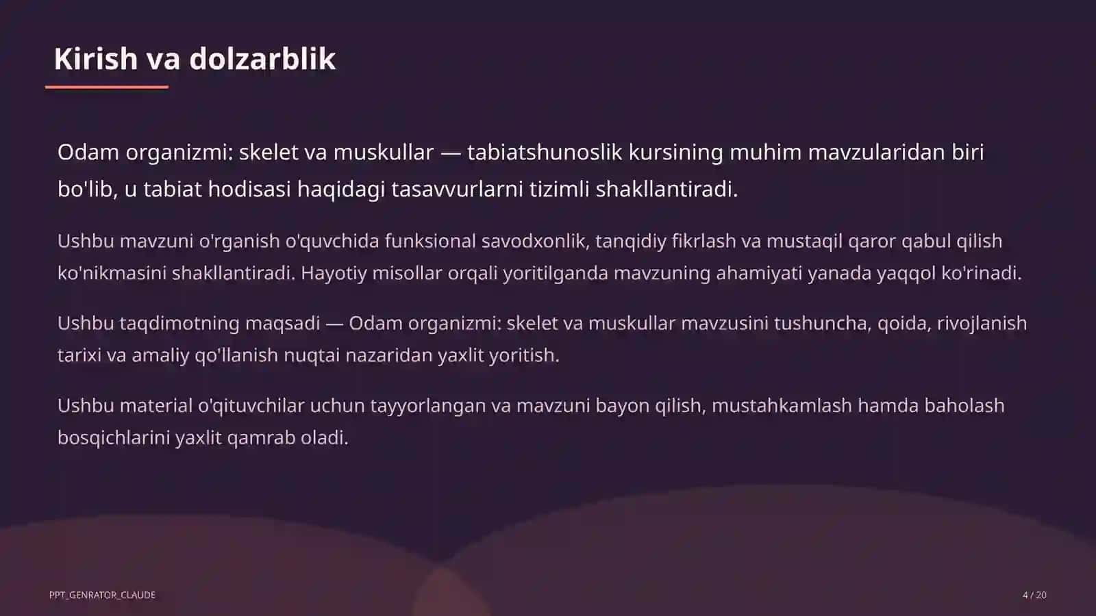 Odam organizmi: skelet va muskullar (4-sinf) 4