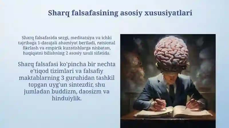 Falsafiy tafakkur taraqqiyot bosqichlari: Sharq va G’arb falsafasi 4