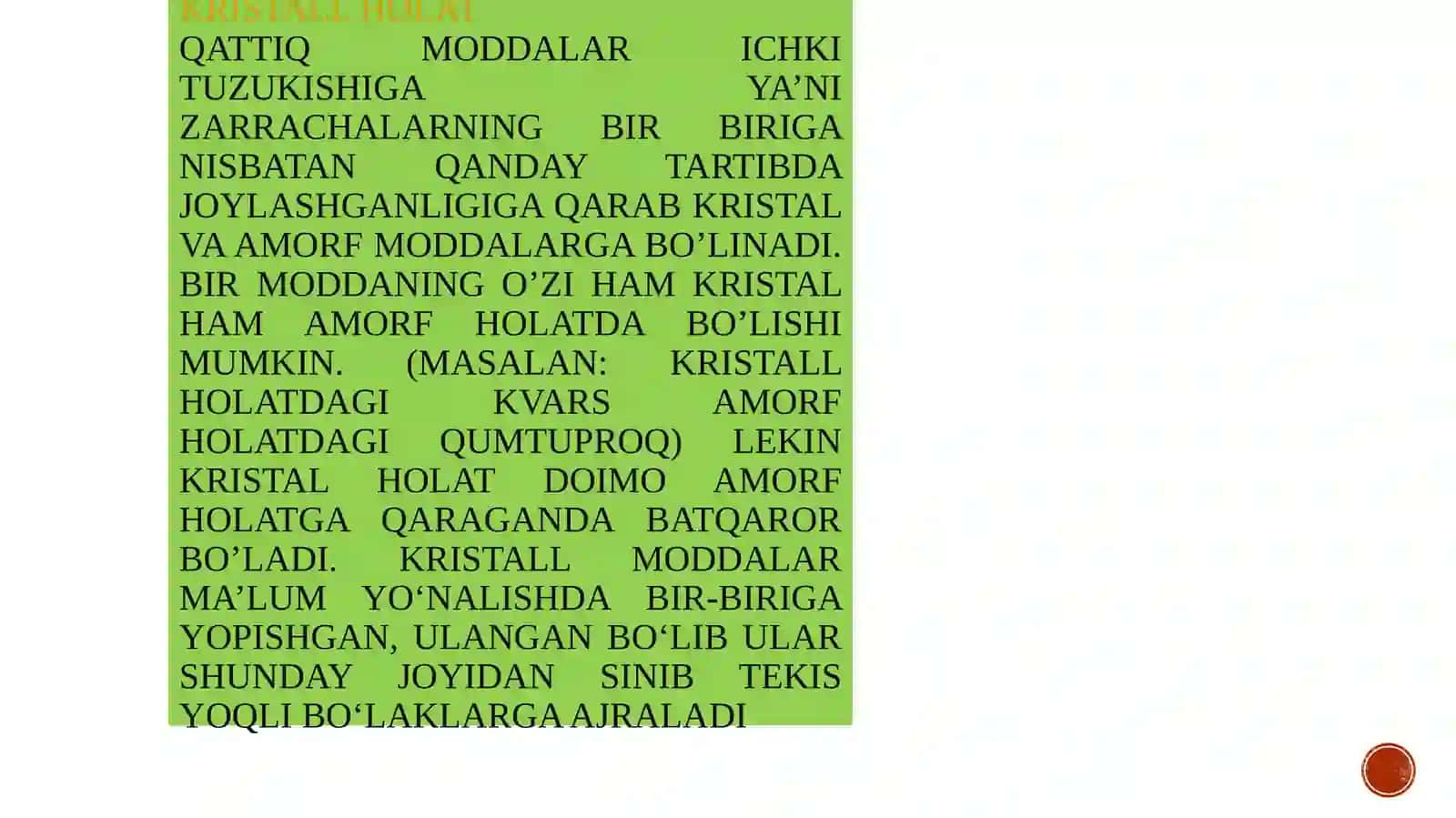 Molekulyalararo ta'sir kuchlar moddalarning agregat holatlari 4