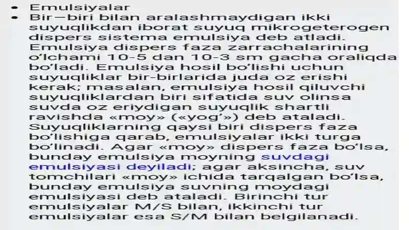 Dispers sistemalar va ularning tibbiyot va farmokologiyada ishlatilishi 4