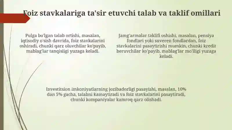 Moliyaviy bozorlarda foiz stavkalarining shakllanishi 4