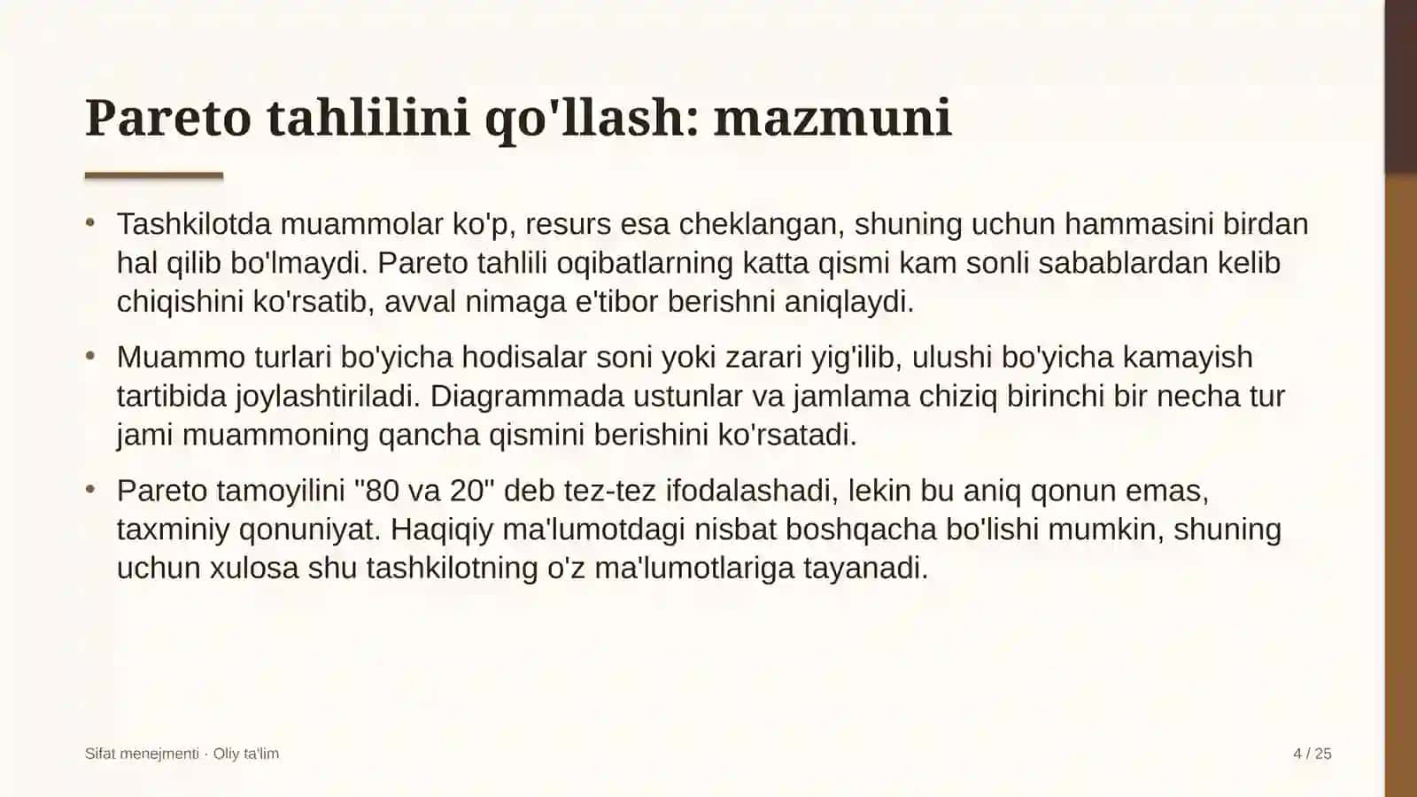 metall konstruksiyalar zavodlarida pareto tahlilini qo'llash 7138 4
