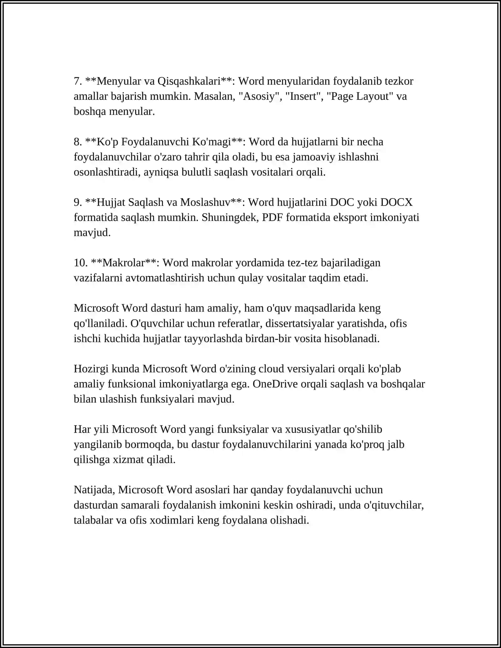 MICROSOFT OFISINING AMALIY DASTURLAR PAKETI 4