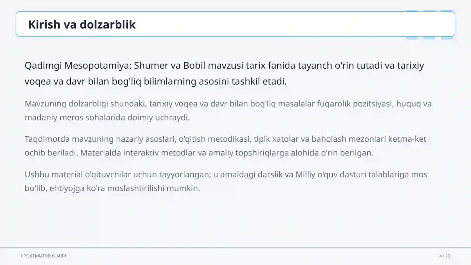Qadimgi Mesopotamiya: Shumer va Bobil (6-sinf) 4