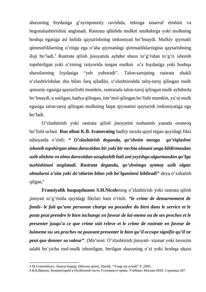 O'zlashtirish yoki rastrata yoli bilan talon-toroj qilish 4