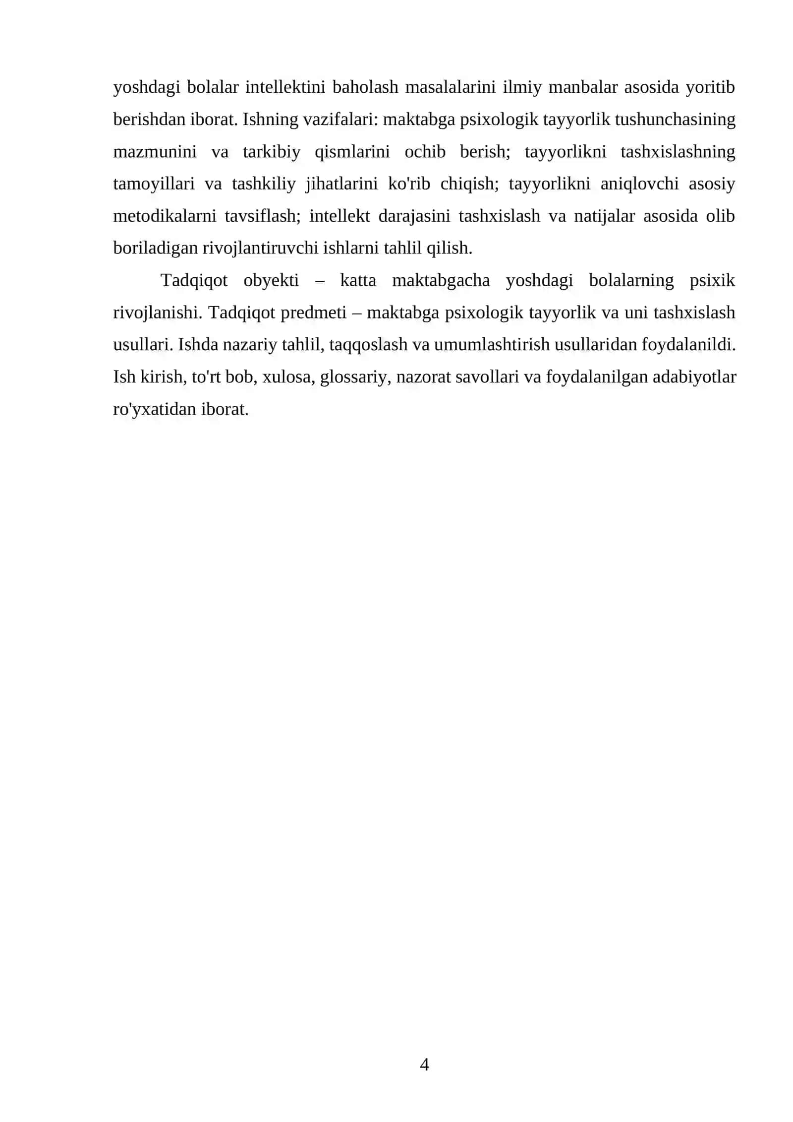 Maktabga psixologik tayyorlik va intellekt darajasini tashxislash 4