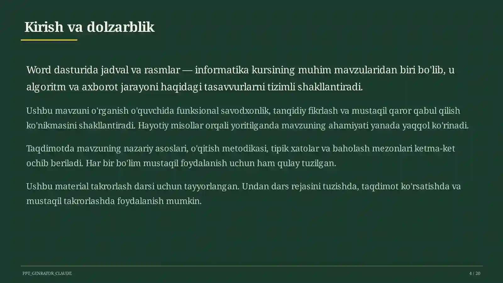 Informatika va axborot texnologiyalari (5–11) — takrorlash darsi uchun 4