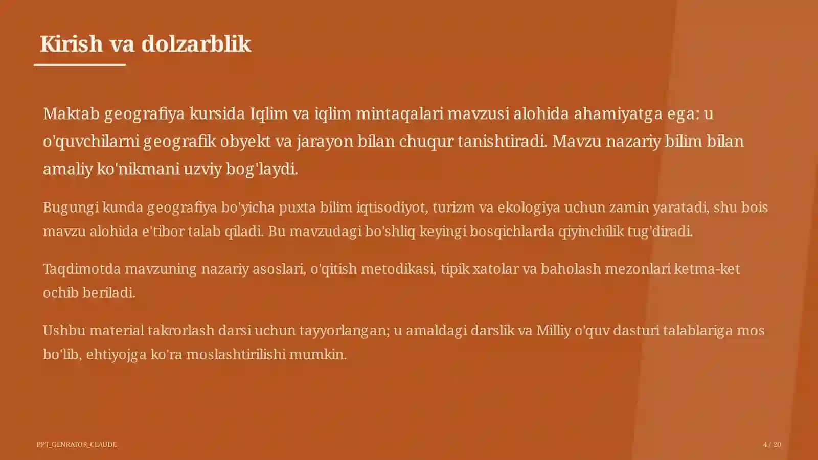Iqlim va iqlim mintaqalari (6-sinf) 4