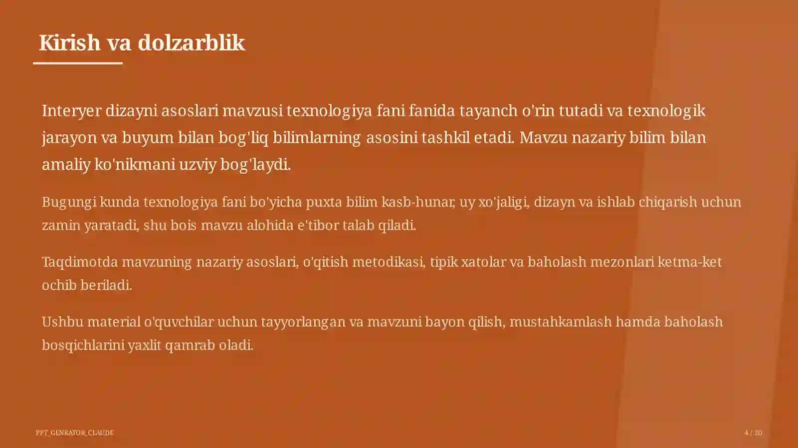 Interyer dizayni asoslari (8-sinf) 4