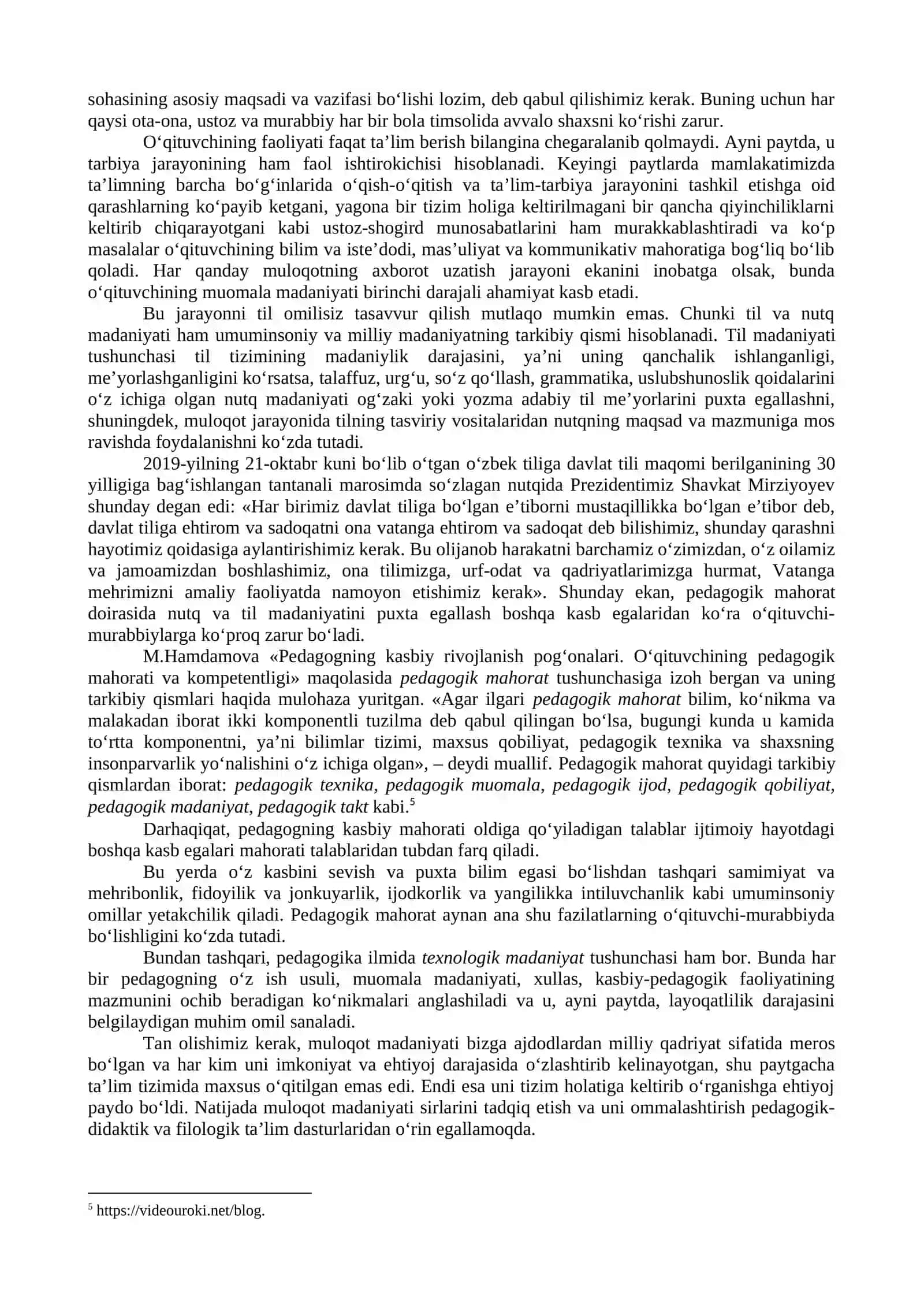 Pedagogning nutqiy madaniyati. Istiqlol va o‘zbek nutqi madaniyati 4