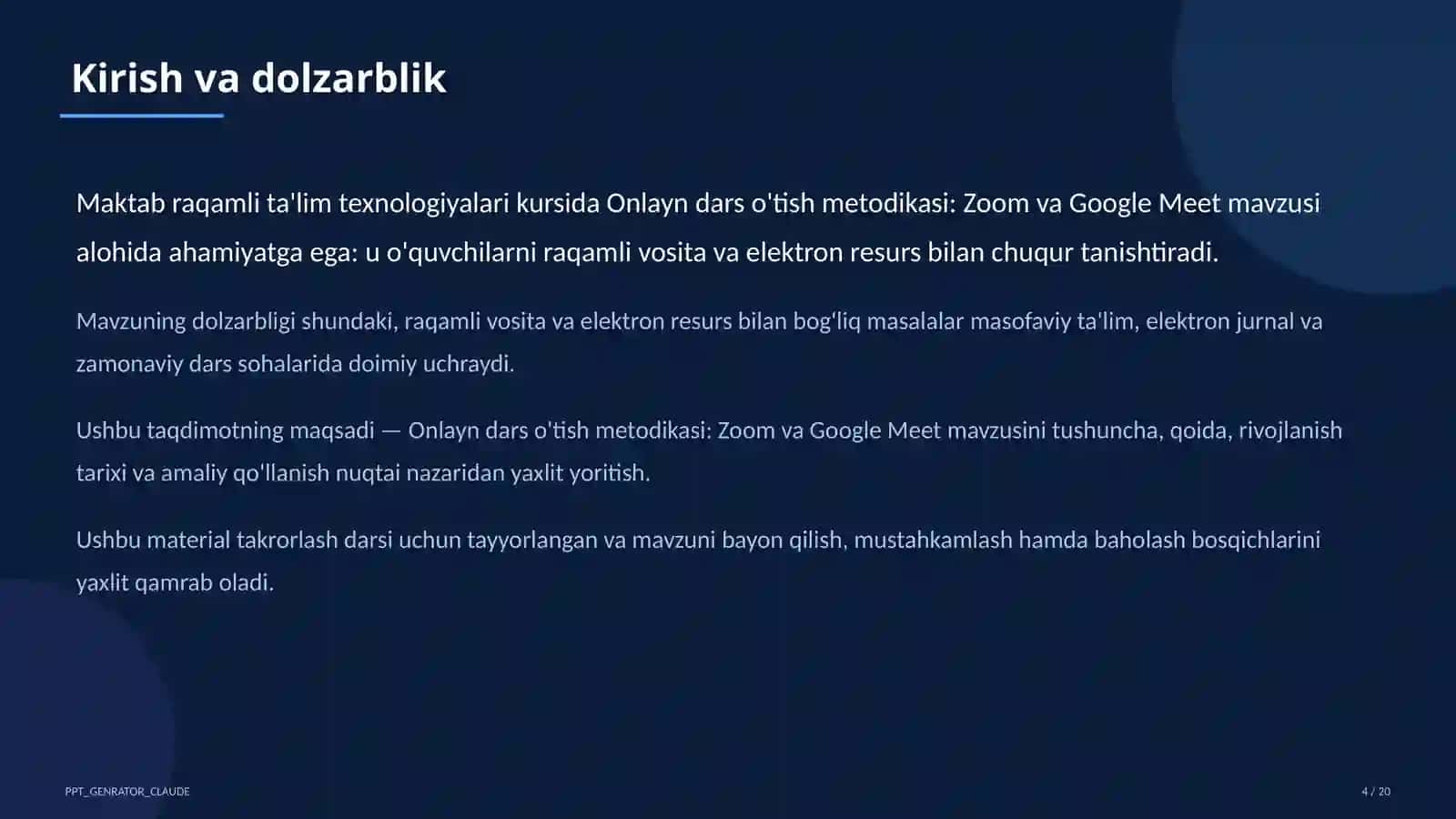 Onlayn dars o'tish metodikasi: Zoom va Google Meet 4