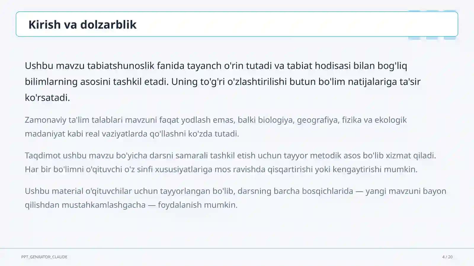Hayvonlarning turlari: sutemizuvchilar, qushlar, baliqlar (3-sinf) 4