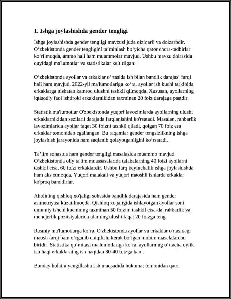 ISHGA JOYLASHISHDAGI TENG IMKONIYATLAR VA MEHNATDAGI IJTIMOIY KAFOLATLAR 4