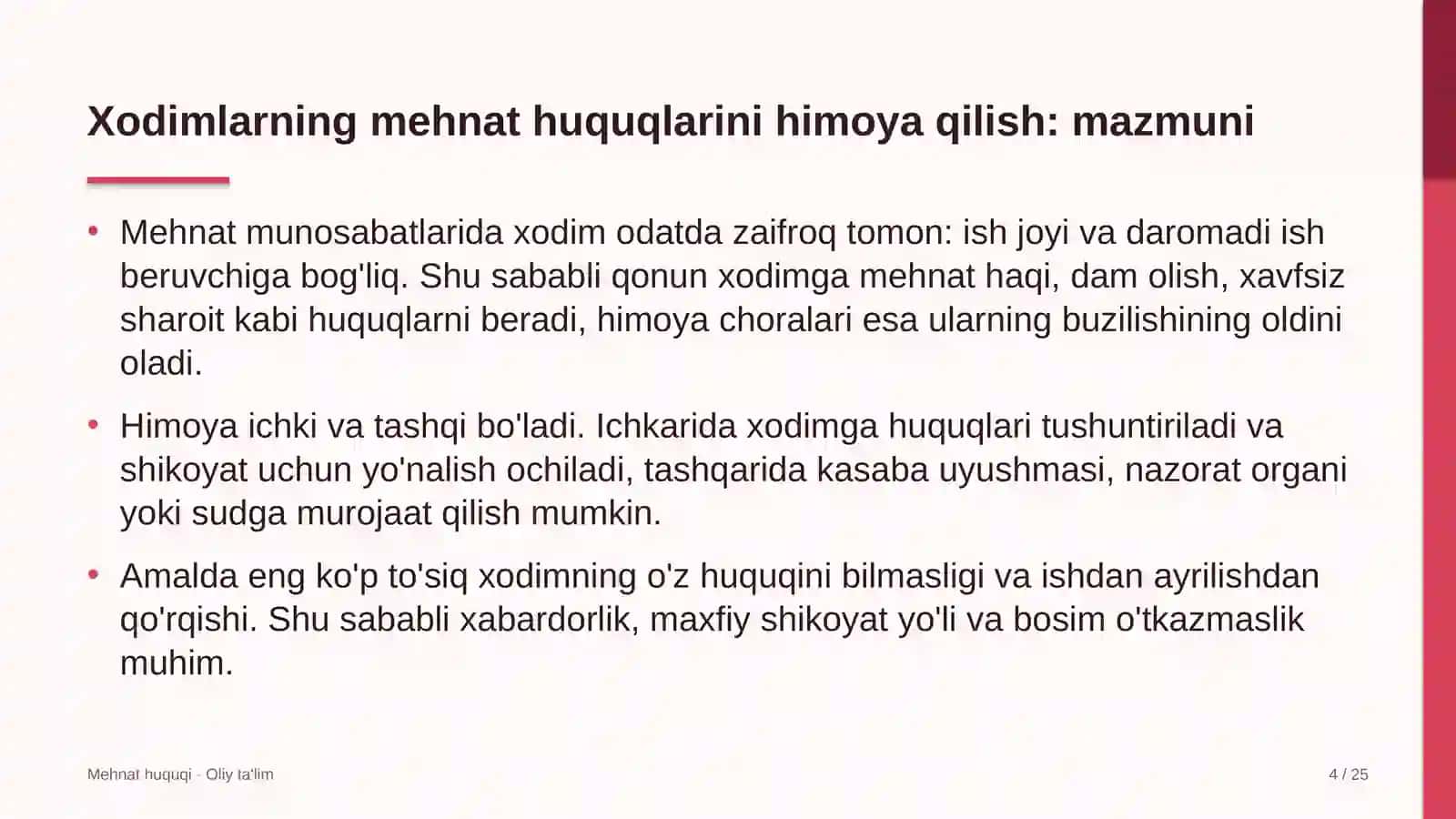 obodonlashtirish boshqarmalarida xodimlarning mehnat huquqlarini himoya qilish 4097 4