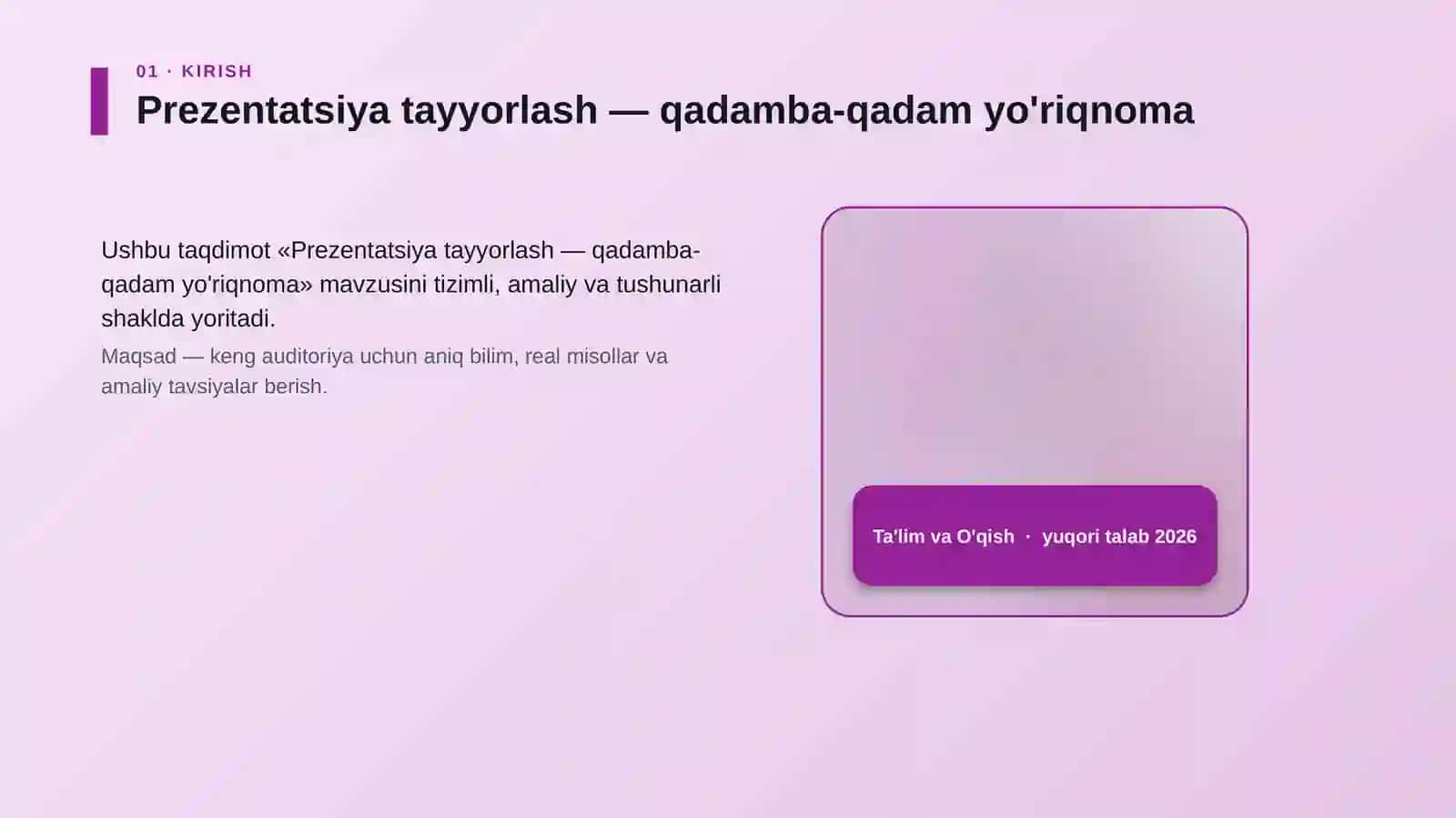 Prezentatsiya tayyorlash — qadamba-qadam yo'riqnoma 4