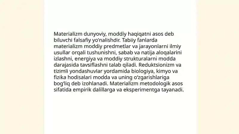 Falsafa va tabiiy fanlarda borliqning mohiyatiga oid konsepsiyalar 4