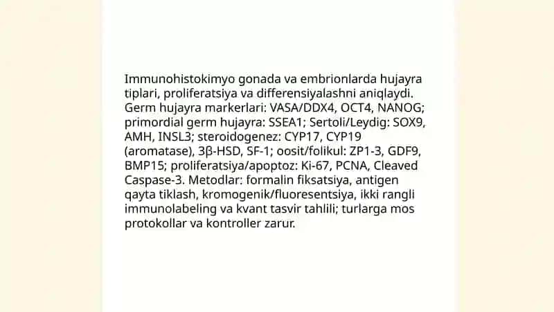 Zoologiyada zamonaviy tadqiqot metodlari. Hayvonlarning ko'payishi va rivojlanishi 4