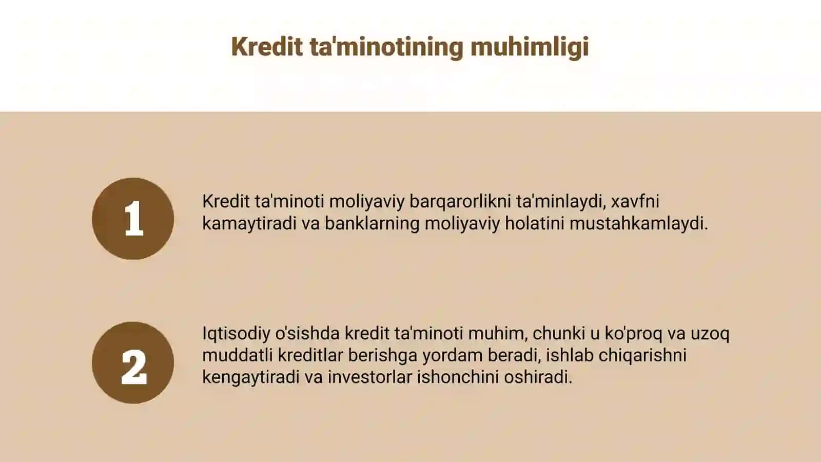 Kredit ta'minoti va uning shakllaridan foydalanish 4