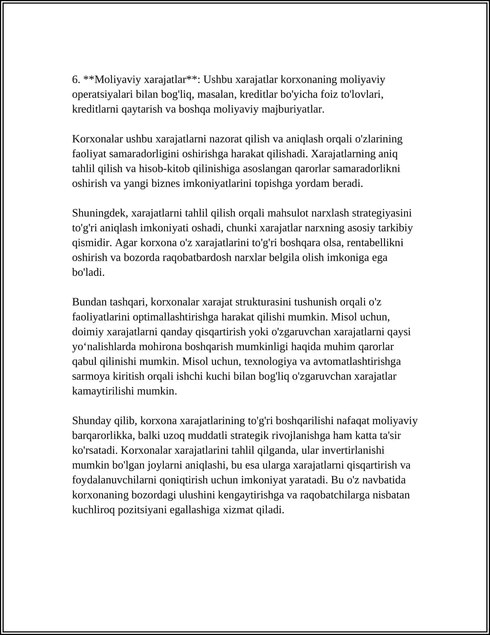 KORXONA XARAJATI VA UNING TURLARI 4