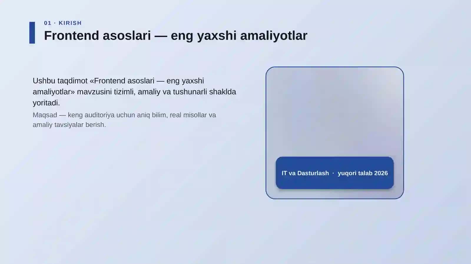 Frontend asoslari — eng yaxshi amaliyotlar 4
