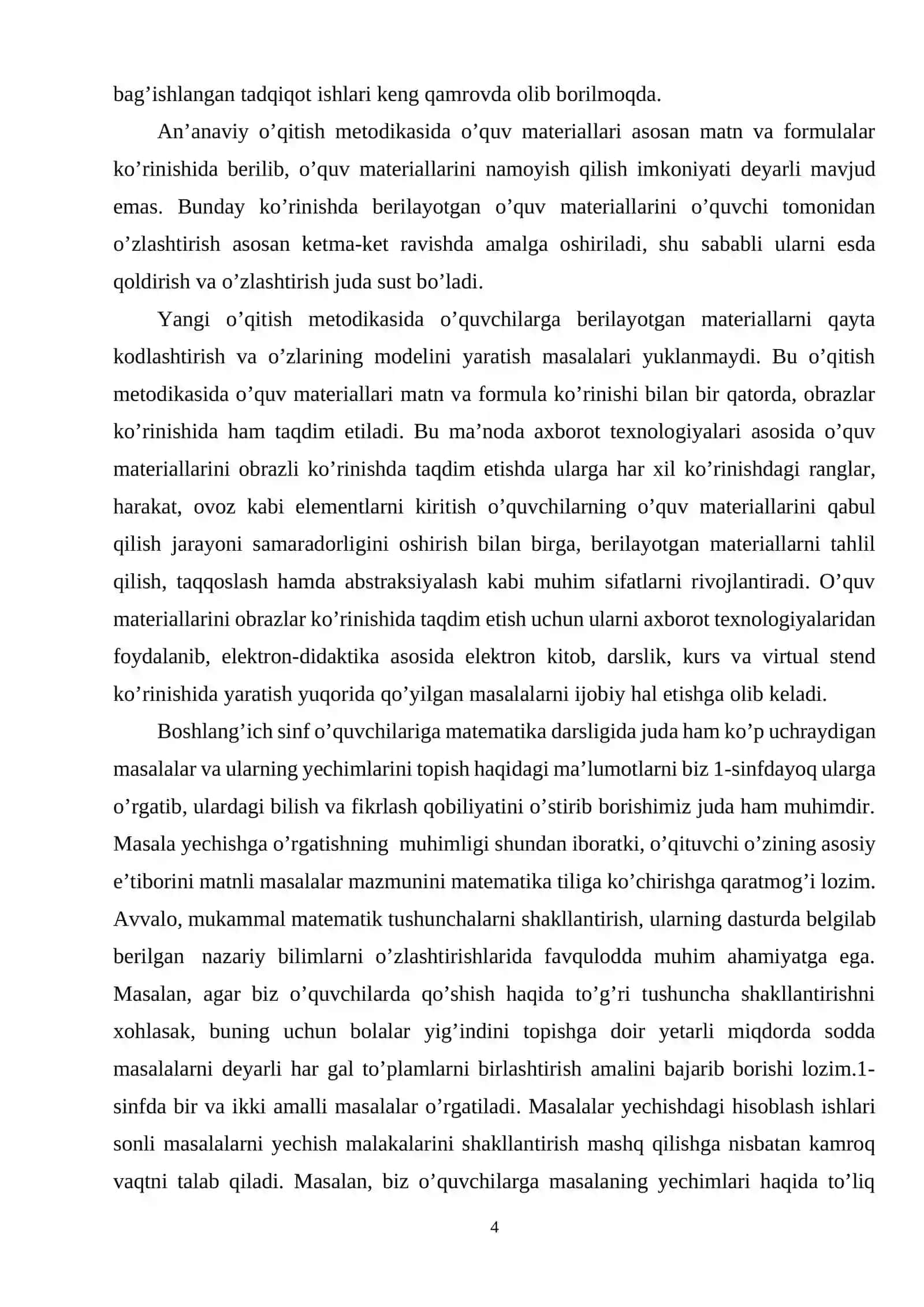 Boshlang'ich sinf matematika iqtisod 4
