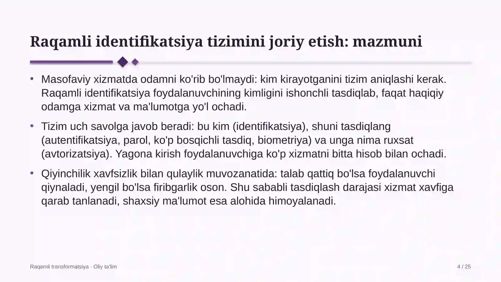 Raqamli TRANSFORMATSIYA · OLIY TA'LIM 4