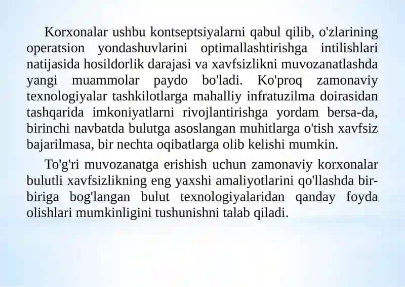 Clouddagi xavfsizliklarda ko'riladigan choralar 4