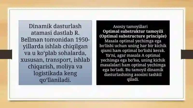 Dinamik dasturlashtirish shunchasi 4