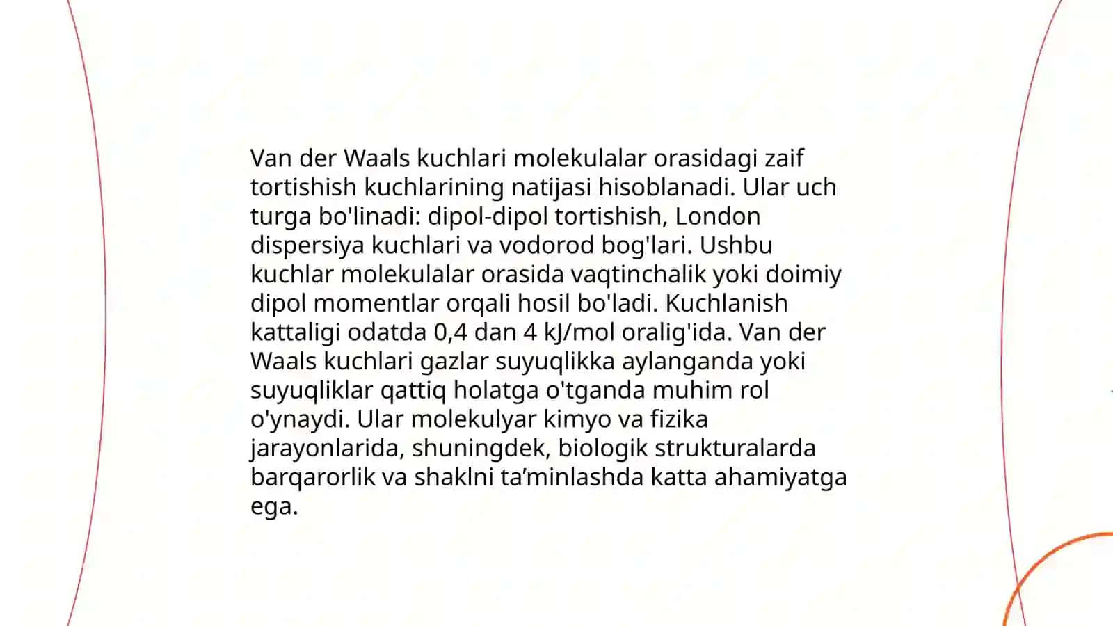 Molekulalararo ta'sir kuchlari 4