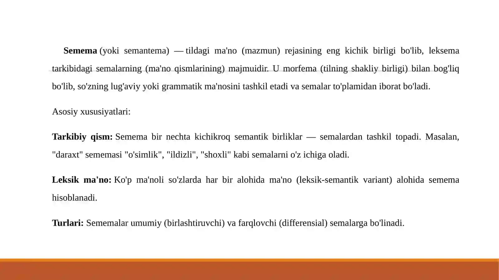 Semema va sema munosabati. Sema turlari. Monosema va polisemiya 4