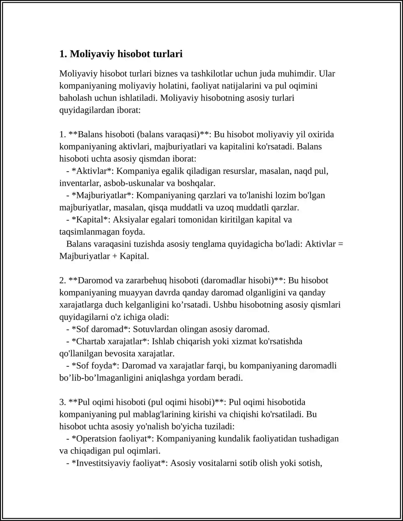 Moliyaviy Xisobot Taxlili Fanining Predmeti va Obekti 4