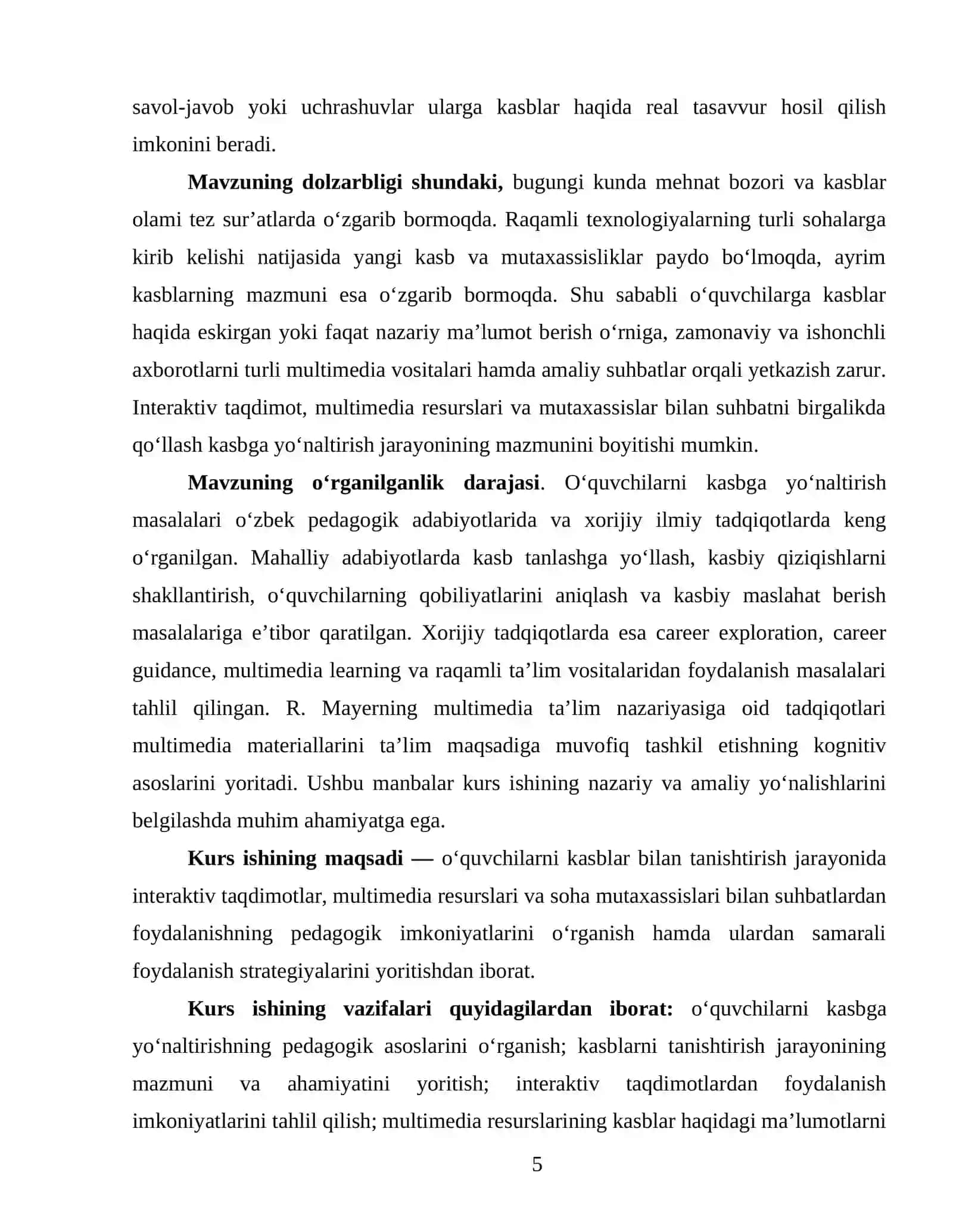 Kasblarni tanishtirishda interaktiv taqdimotlar, multimedia resurslari va soha mutaxassislari bilan 4