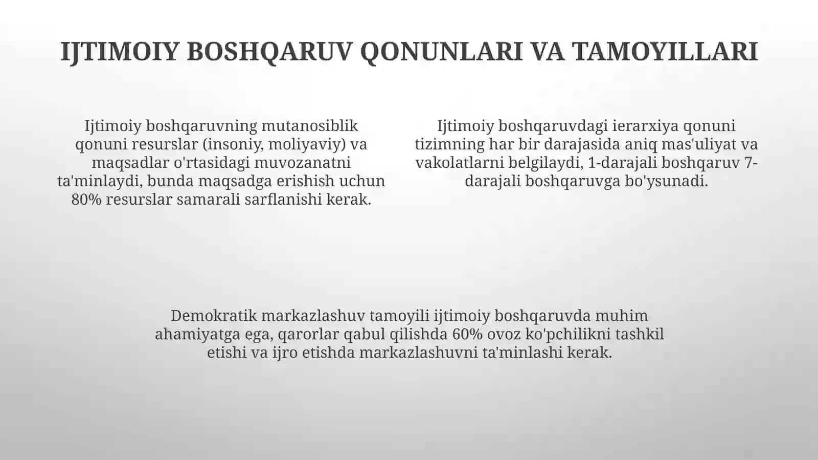 Ijtimoiy menejmentning qonunlari va tamoyillari 4