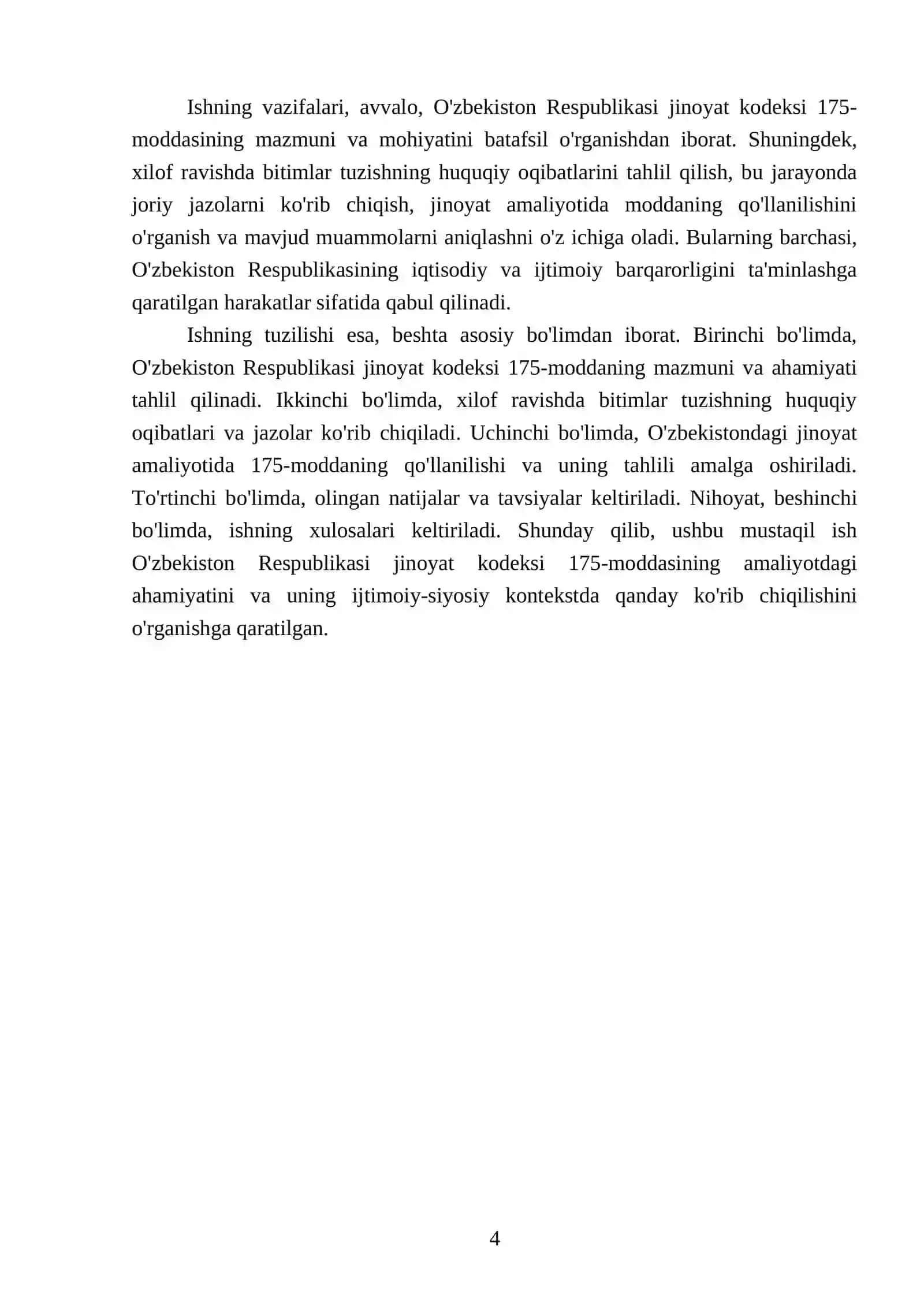 O'zbekiston Respublikasi jinoyat kodeksi 175-modda. O'zbekiston Respublikasining manfaatlariga xilof ravishda bitimlar tuzish moddasi tahlili 4