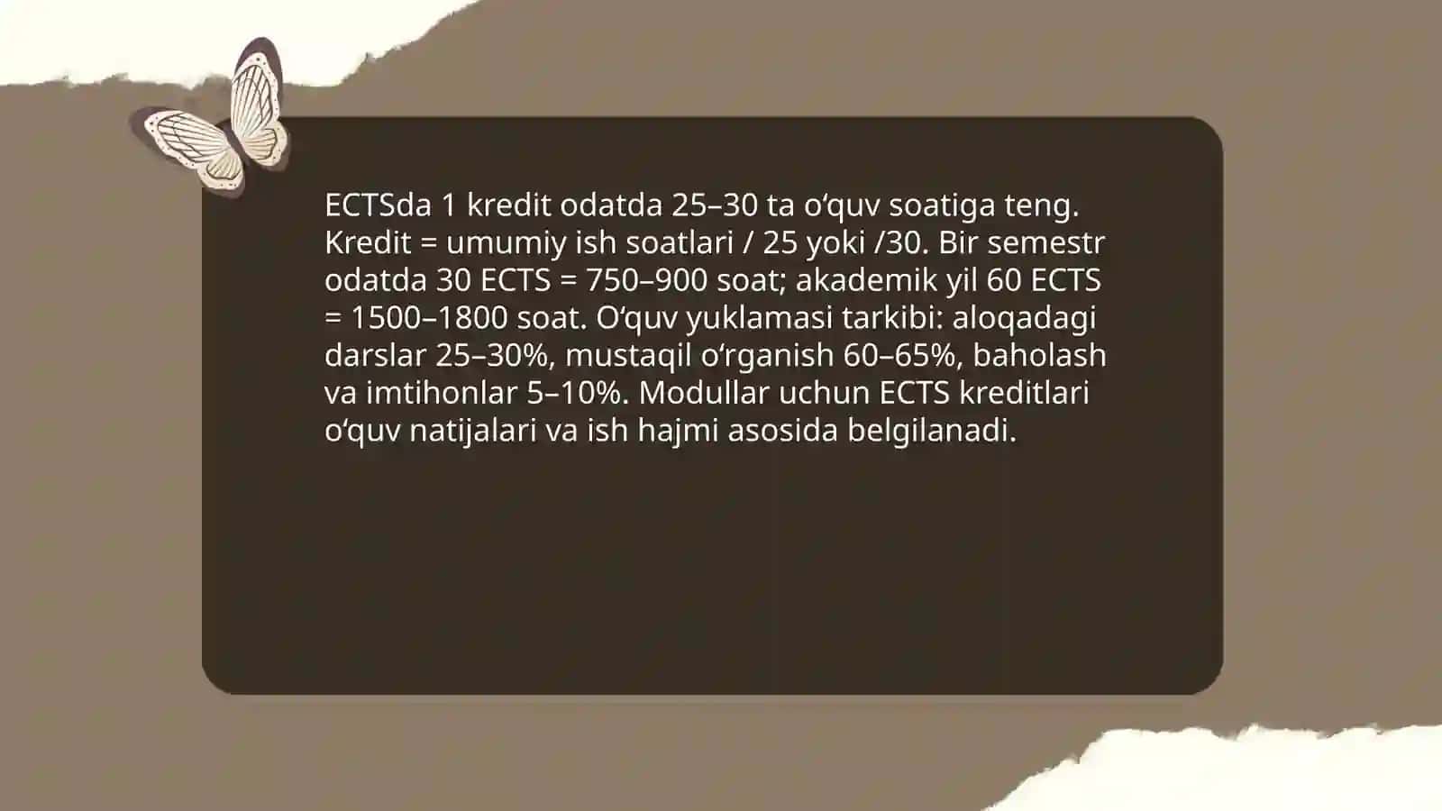 ECTS(Yevropa Kredit Transfer Tizimi)-Kredit texnologiyasi asoslari 4