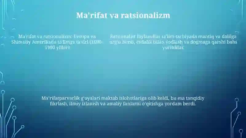 XV Asrdan.Xx Asrning 90 Yillarigacha Bolgan Davrda Warq Va Yevropada Tarbiya Maktab Talim Tizimi 4