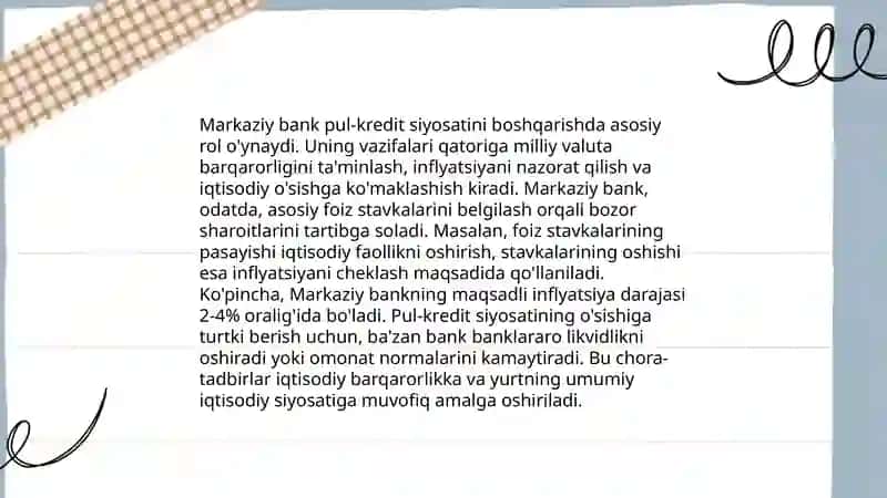 Oʻzbekistonda pul-kredit siyosatining umumiy tavsifi 4