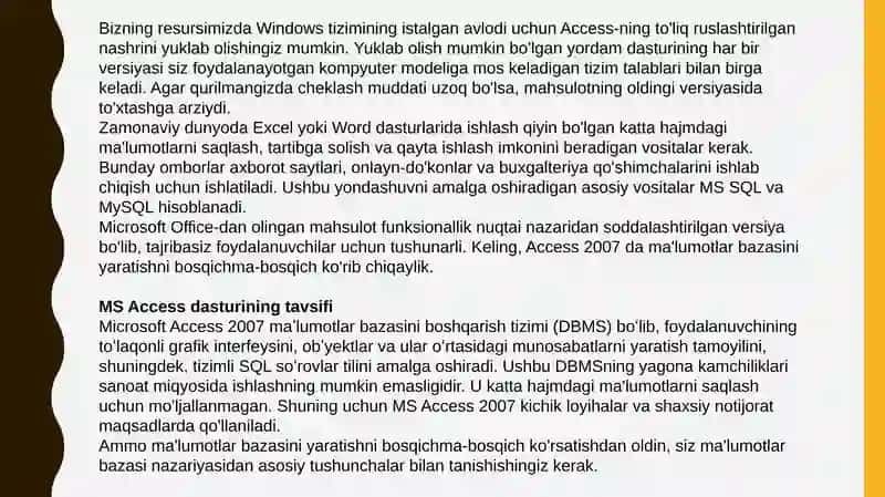 Microsoft Access 4