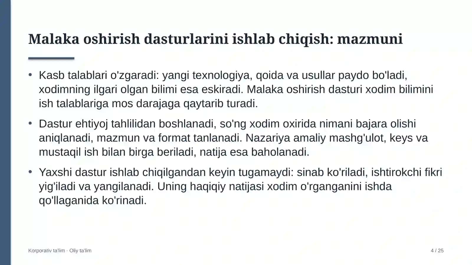 tom yopish ishlarida kasbiy malaka oshirish dasturlarini ishlab chiqish 5495 4