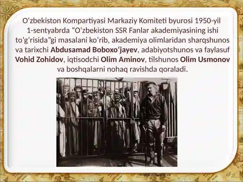O‘zbekiston ziyolilari qataģon qilinishining yangi bosqichi 4