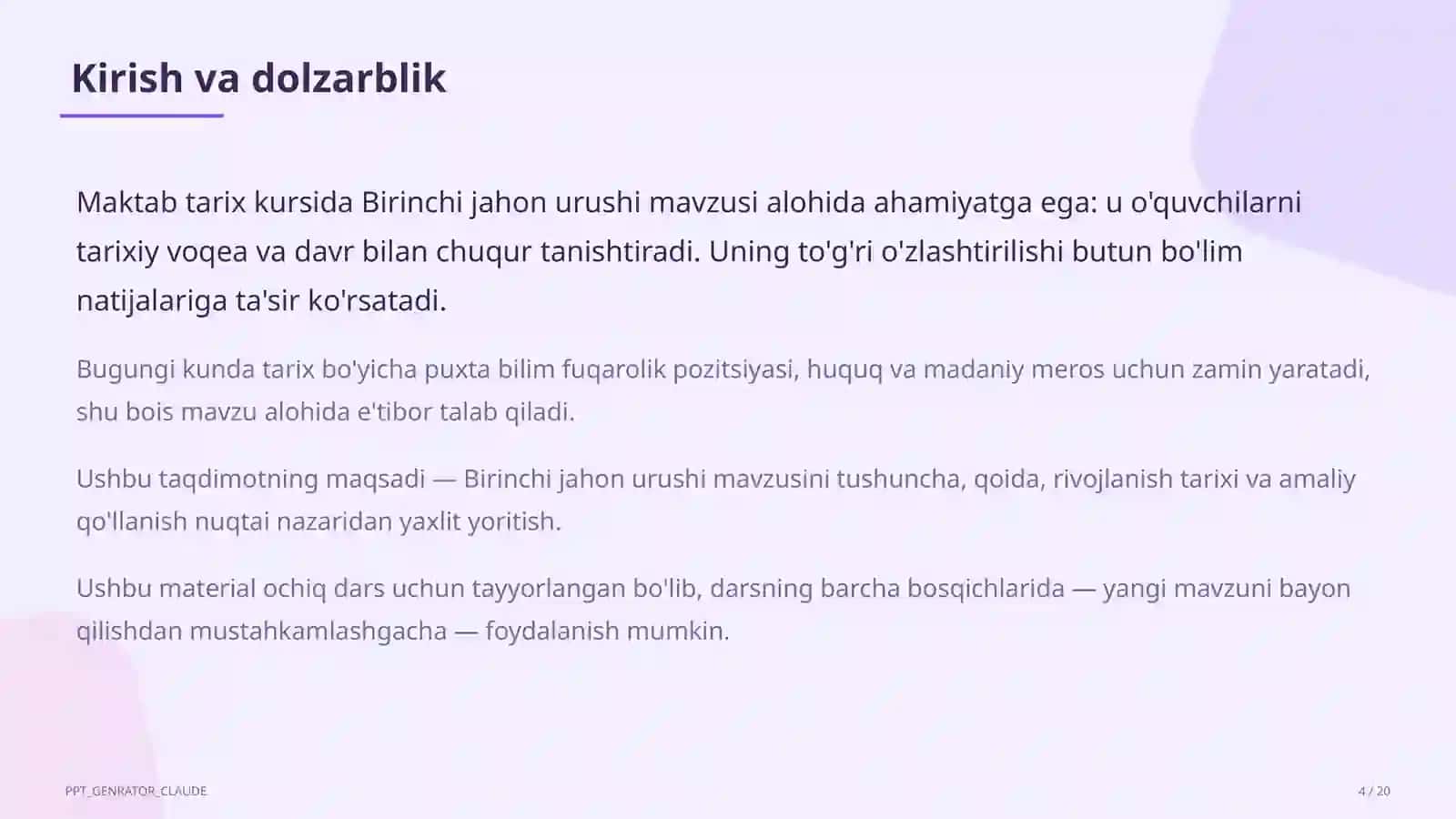 Birinchi jahon urushi (9-sinf) 4