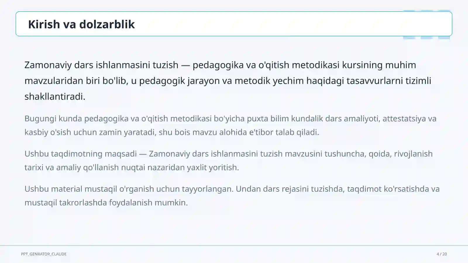 Zamonaviy dars ishlanmasini tuzish 4