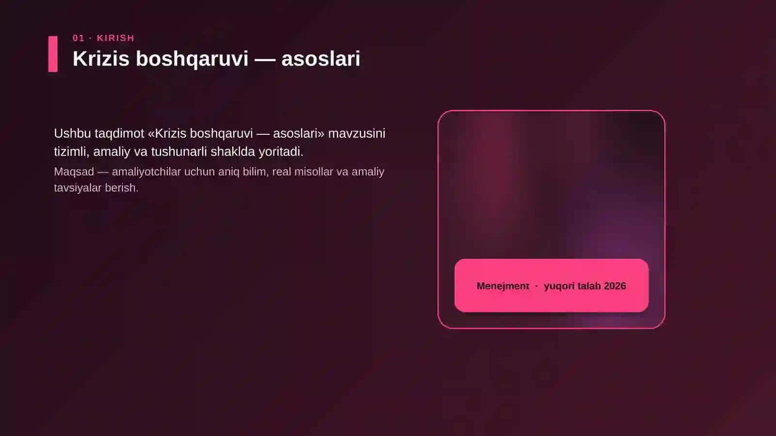 Krizis boshqaruvi — asoslari 4