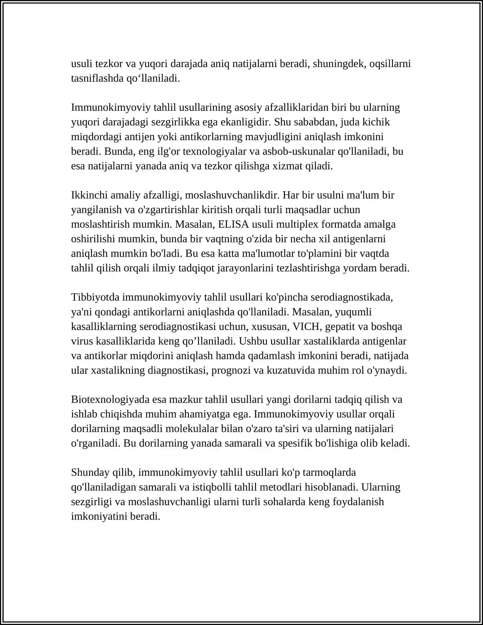 KIMYO-TOKSIKOLOGIK TAHLILLARDA IMMUNOKIMYOVIY VA IMMUNOFERMENT TAHLIL USULLARINI QOʻLLASH 4